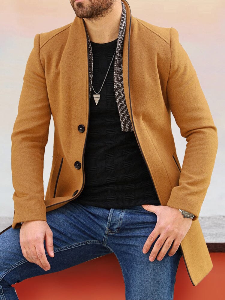 Stylish Single Breasted Tweed Mantel
