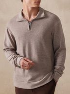 Stretchy Polo-Collor Pullover