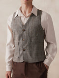 Plaid Splicing Tweed Weste