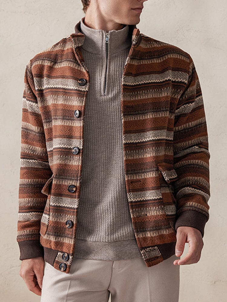 Vintage Stripe Tweed Jacke