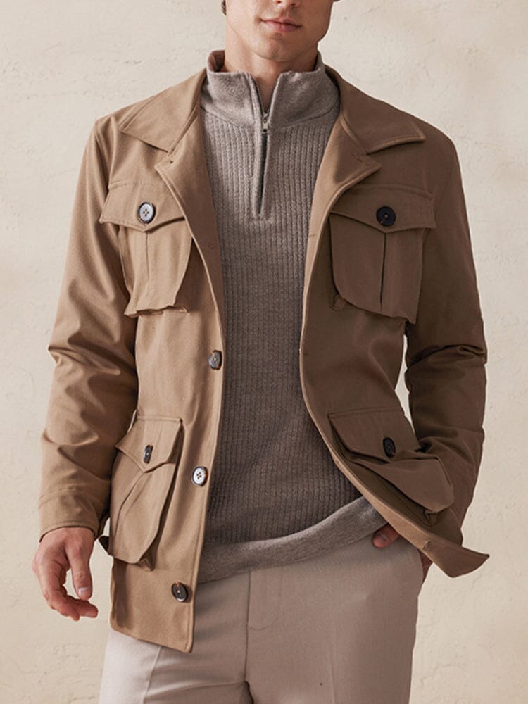 Vintage Cargo Trench Jacke with Belt