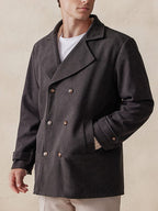 Lapel Double-Breasted Tweed Mantel