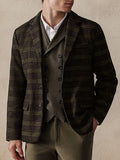 Vintage Plaid Wool Blend Blazer Jacke