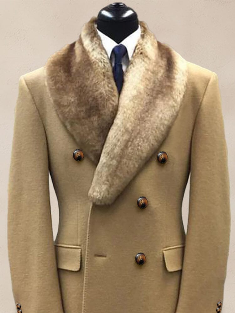 Stylish Double-Breasted Tweed Mantel