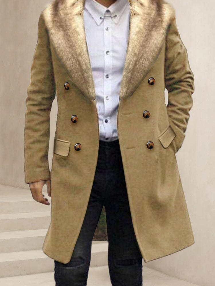 Stylish Double-Breasted Tweed Mantel
