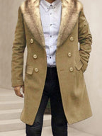 Warm Double-Breasted Tweed Mantel