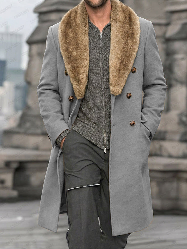 Comfy Double-Breasted Tweed Mantel