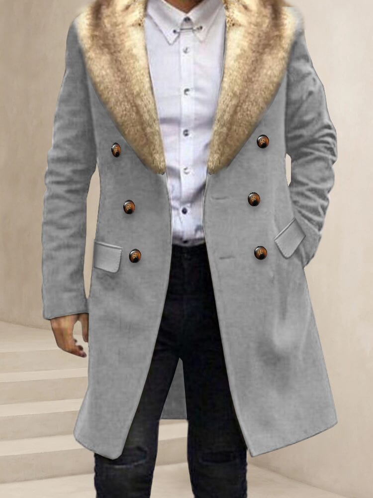 Comfy Double-Breasted Tweed Mantel