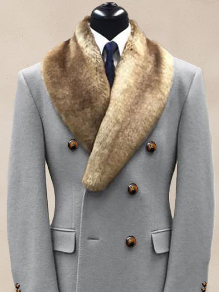 Comfy Double-Breasted Tweed Mantel