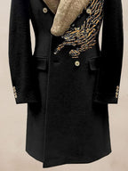 Comfy Embroidered Fur Kragen Mantel