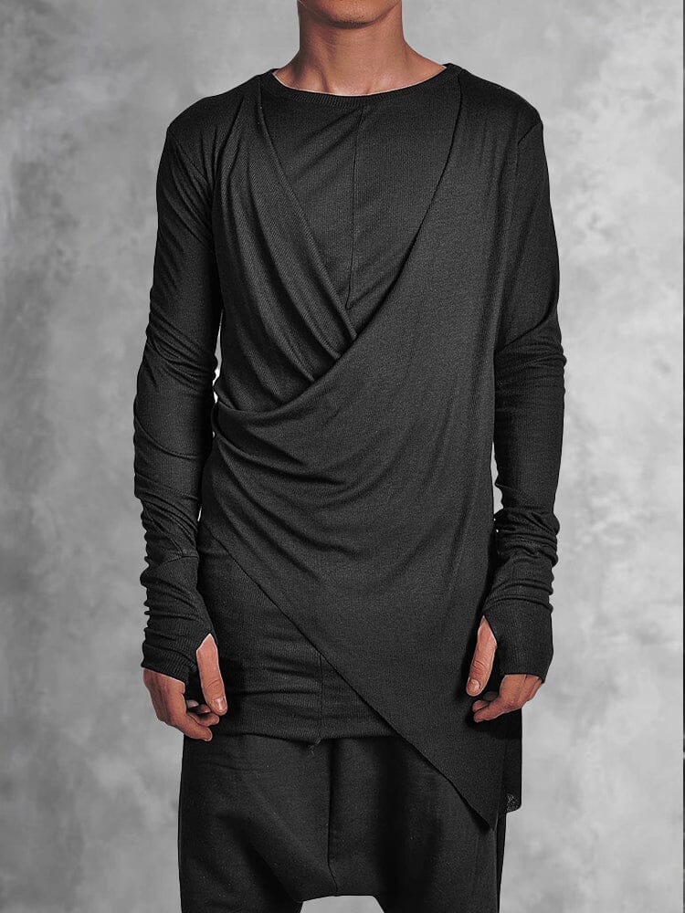 Drapped Layers Asymmetrical Lang Top