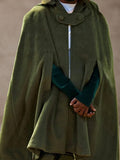 Vintage Mit Kapuze Cloak Kurz Mantel