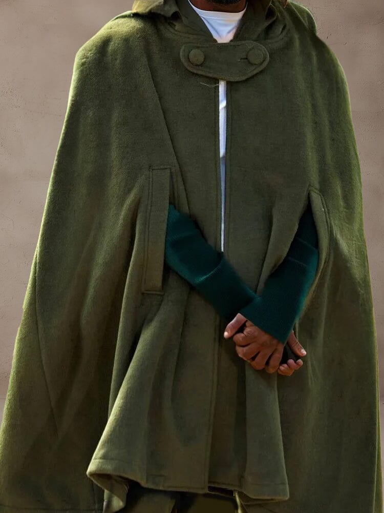 Vintage Mit Kapuze Cloak Kurz Mantel
