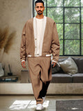 Casual Color Block Jacke Set