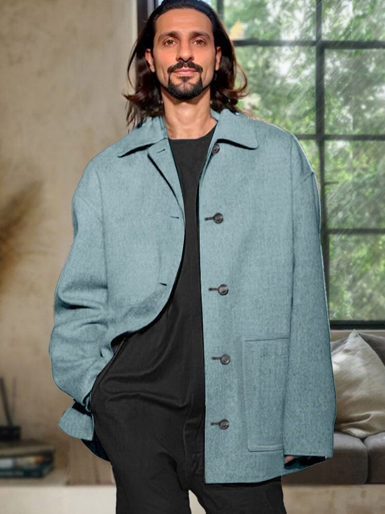 Klassisch Casual Kurz Tweed Mantel