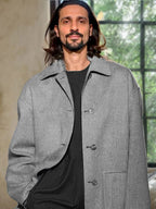 Klassisch Casual Kurz Tweed Mantel