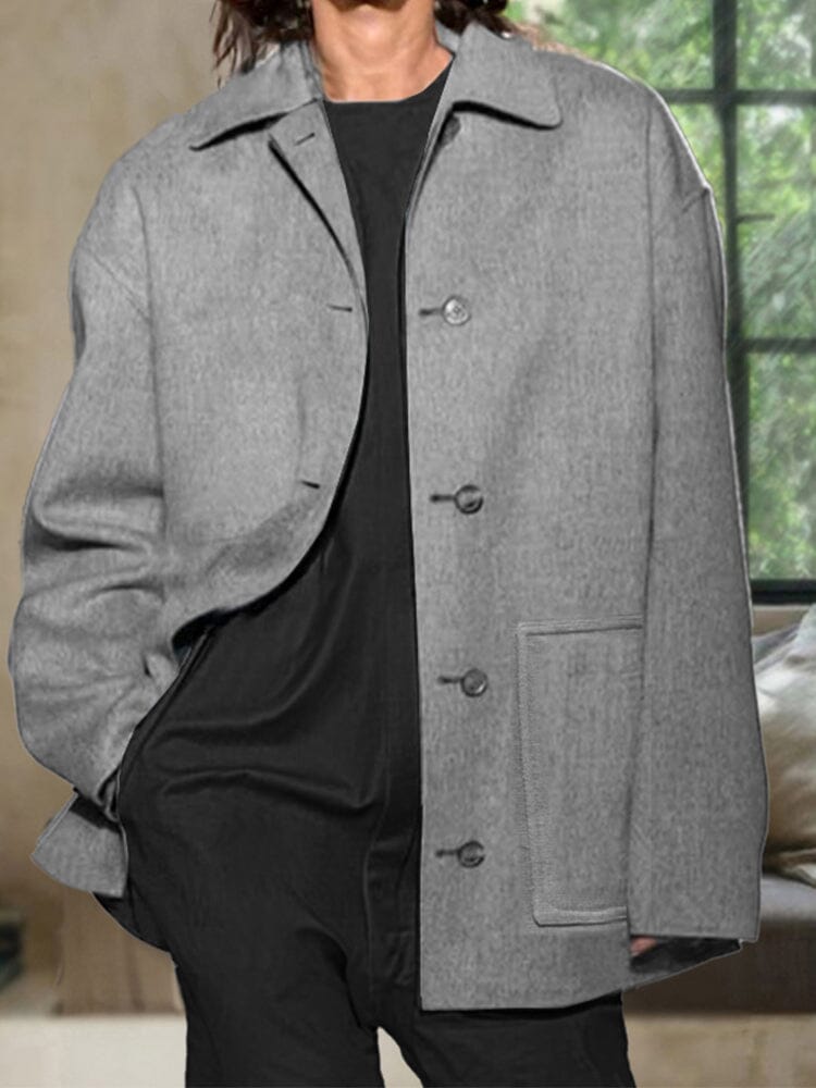 Klassisch Casual Kurz Tweed Mantel