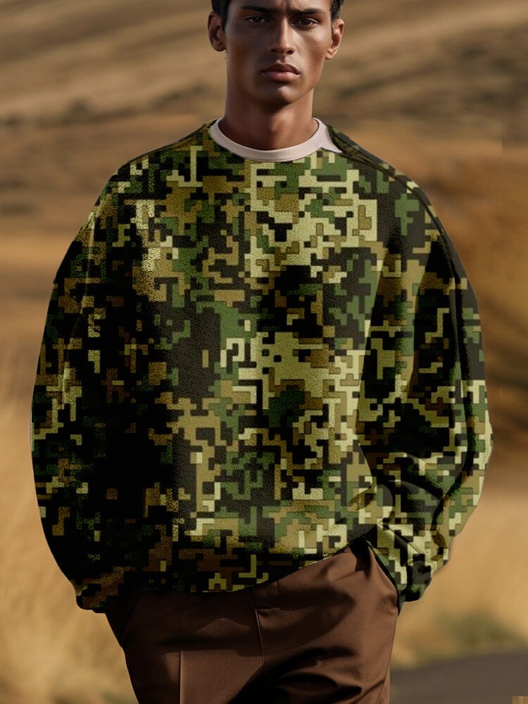 Klassisch Camo Sweatshirt with Shoulder Zip