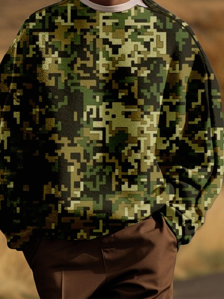 Klassisch Camo Sweatshirt with Shoulder Zip