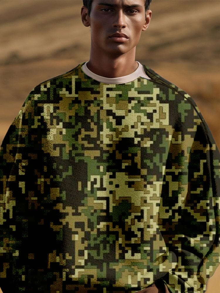 Klassisch Camo Sweatshirt with Shoulder Zip