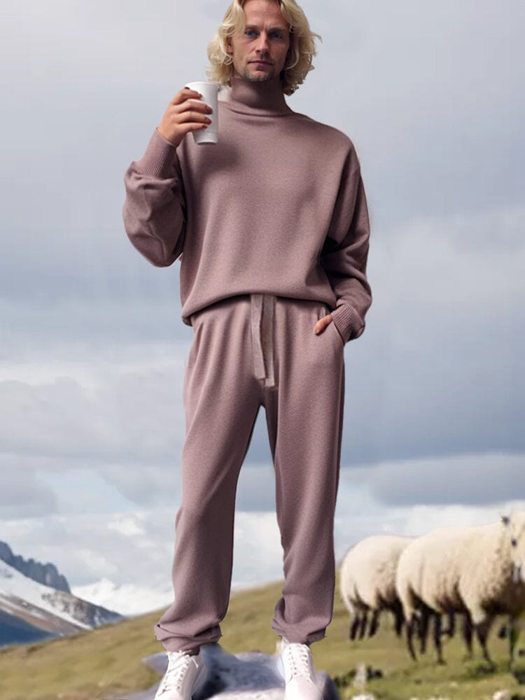 Simple Rollkragen Leisure 2-Teil Outfit