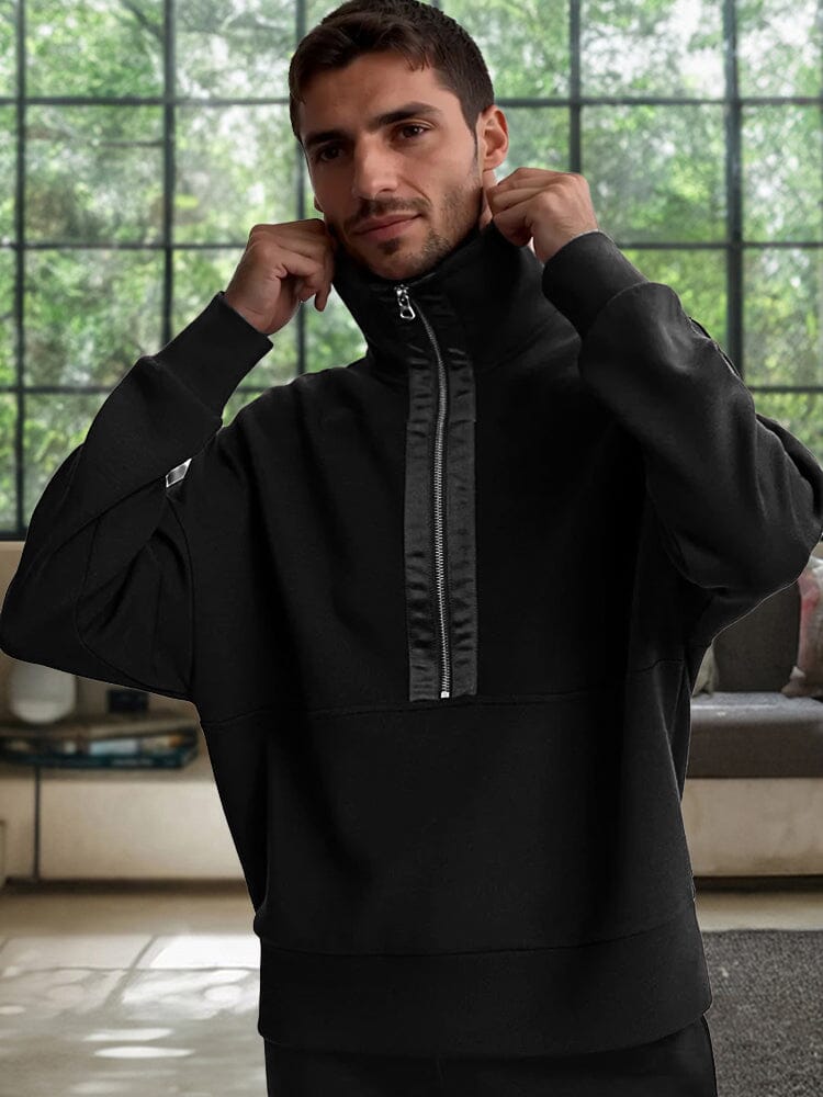 Athleisure Rollkragen Pullover Sweatshirt