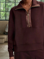 Athleisure Rollkragen Pullover Sweatshirt