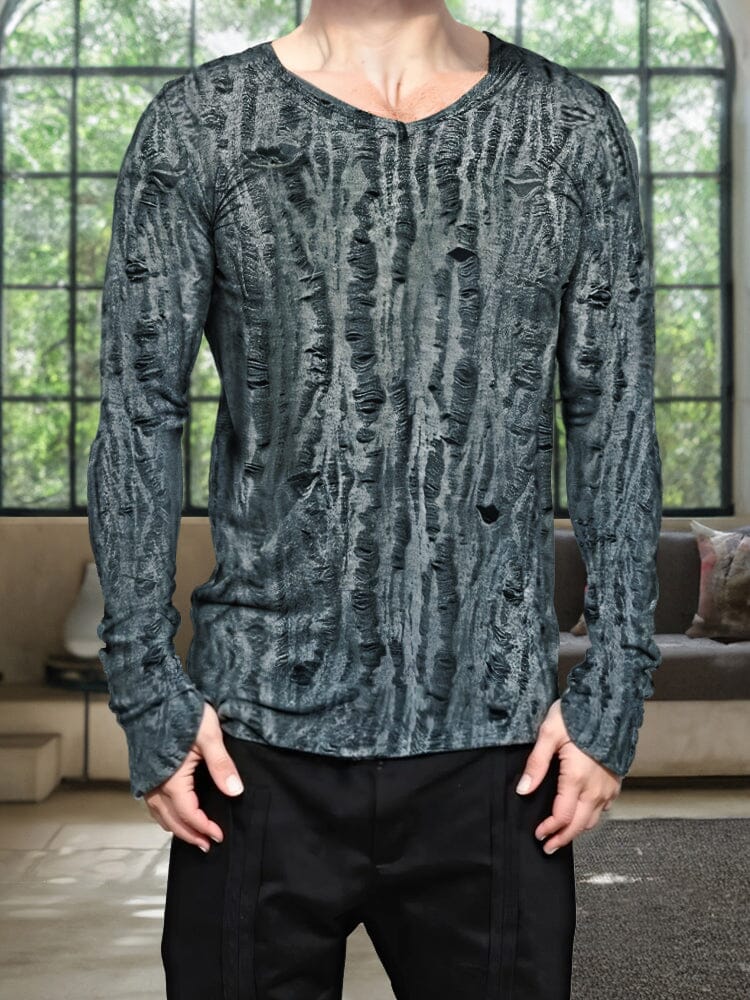 Casual Textural Crew Neck T-Hemd