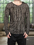 Casual Textural Crew Neck T-Hemd