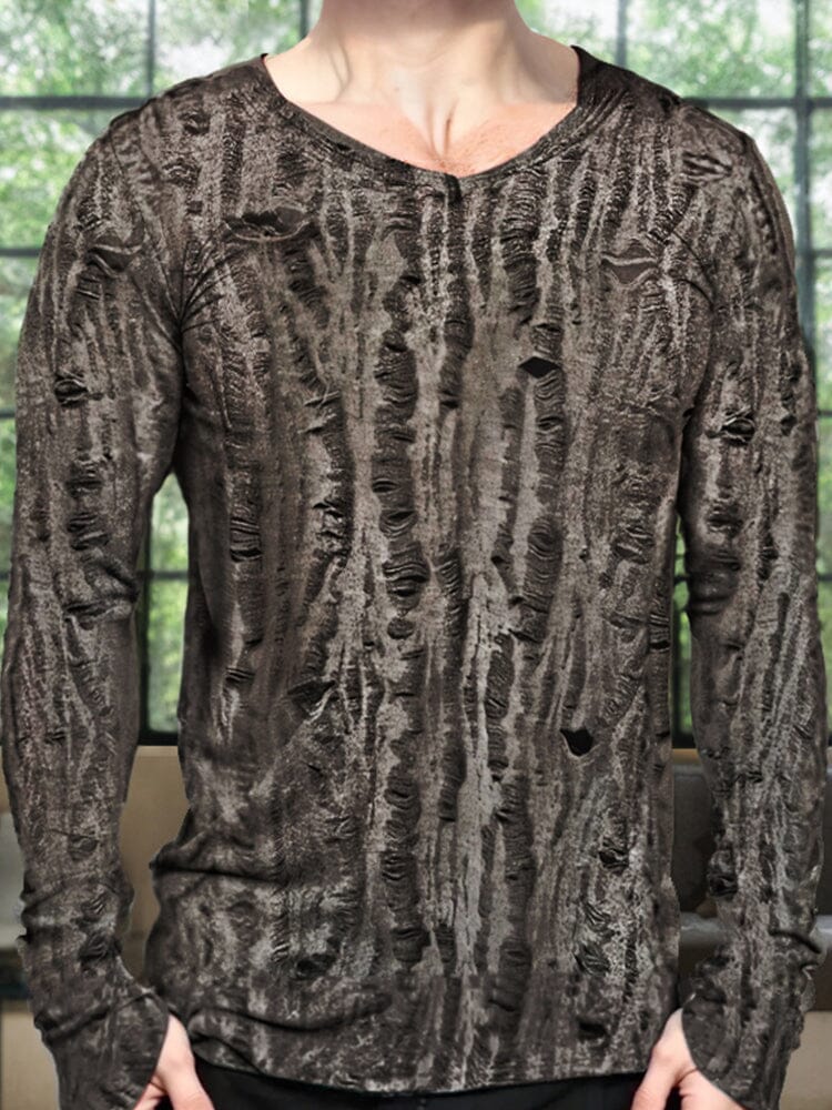 Casual Textural Crew Neck T-Hemd