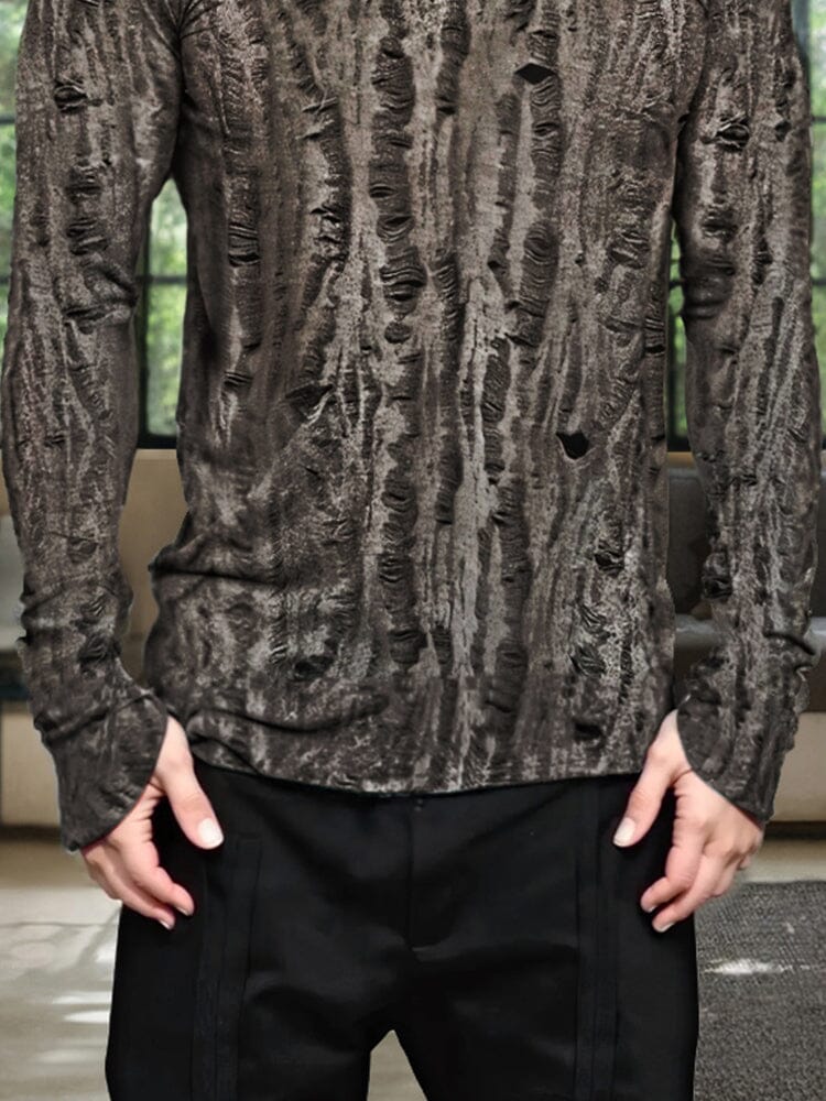 Casual Textural Crew Neck T-Hemd