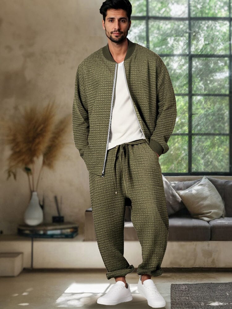 Casual Textured Jacke Set