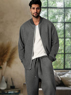 Casual Textured Jacke Set
