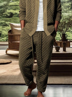 Cozy Textured Cardigan Set