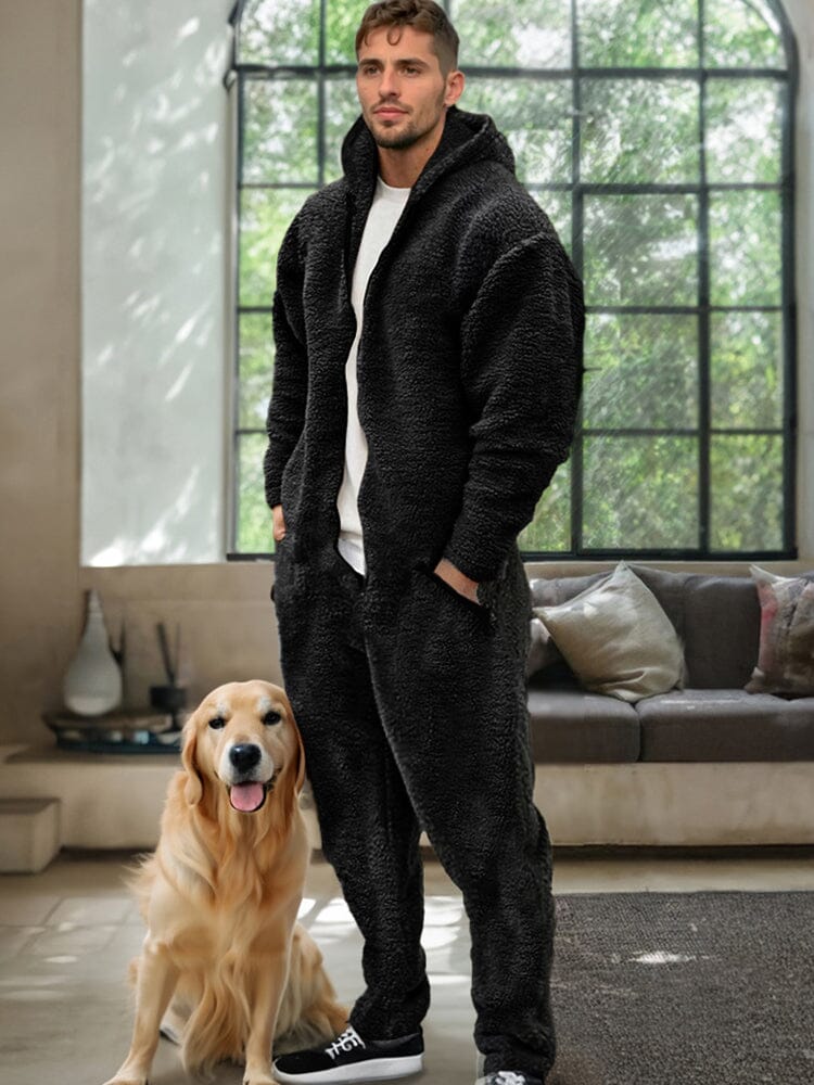 Comfy Polar Fleece Mit Kapuze Jumpsuit