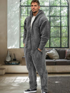 Comfy Polar Fleece Mit Kapuze Jumpsuit