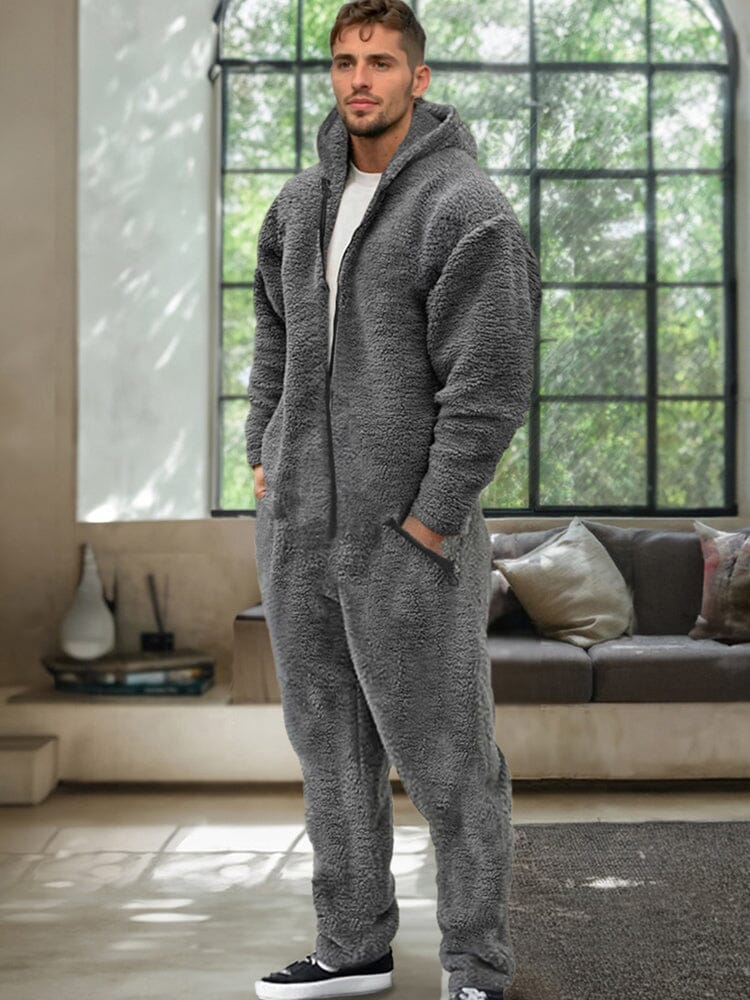 Comfy Polar Fleece Mit Kapuze Jumpsuit