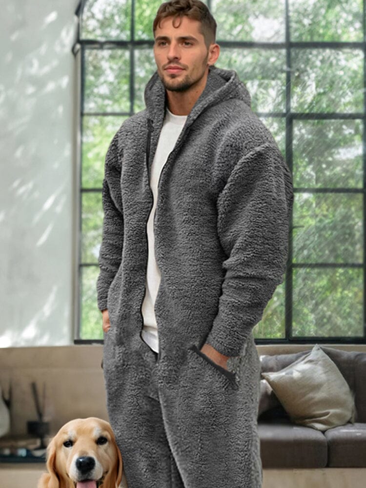 Comfy Polar Fleece Mit Kapuze Jumpsuit