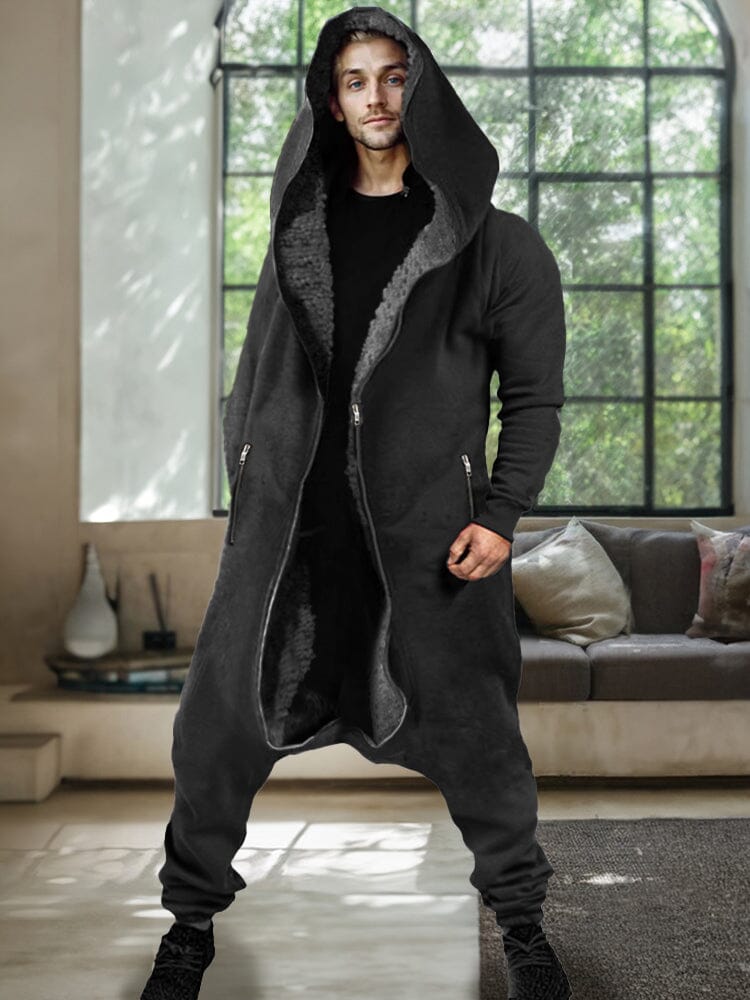 Thermal Fleece Lined Mit Kapuze Jumpsuit
