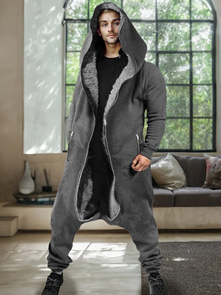 Thermal Fleece Lined Mit Kapuze Jumpsuit