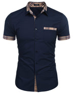 Casual Plaid Kragen Leinen Stil Hemd