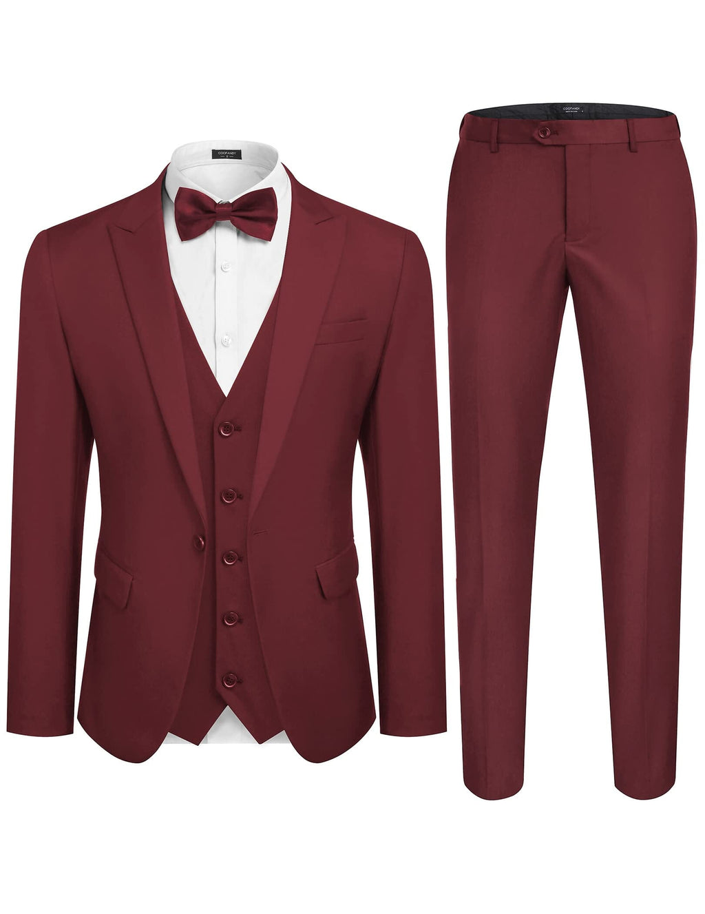 3 Teil Suits Set Tuxedo Prom Blazer Weste Hose Set