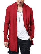 Ruffle Schalkragen Kragen Strick Cardigan