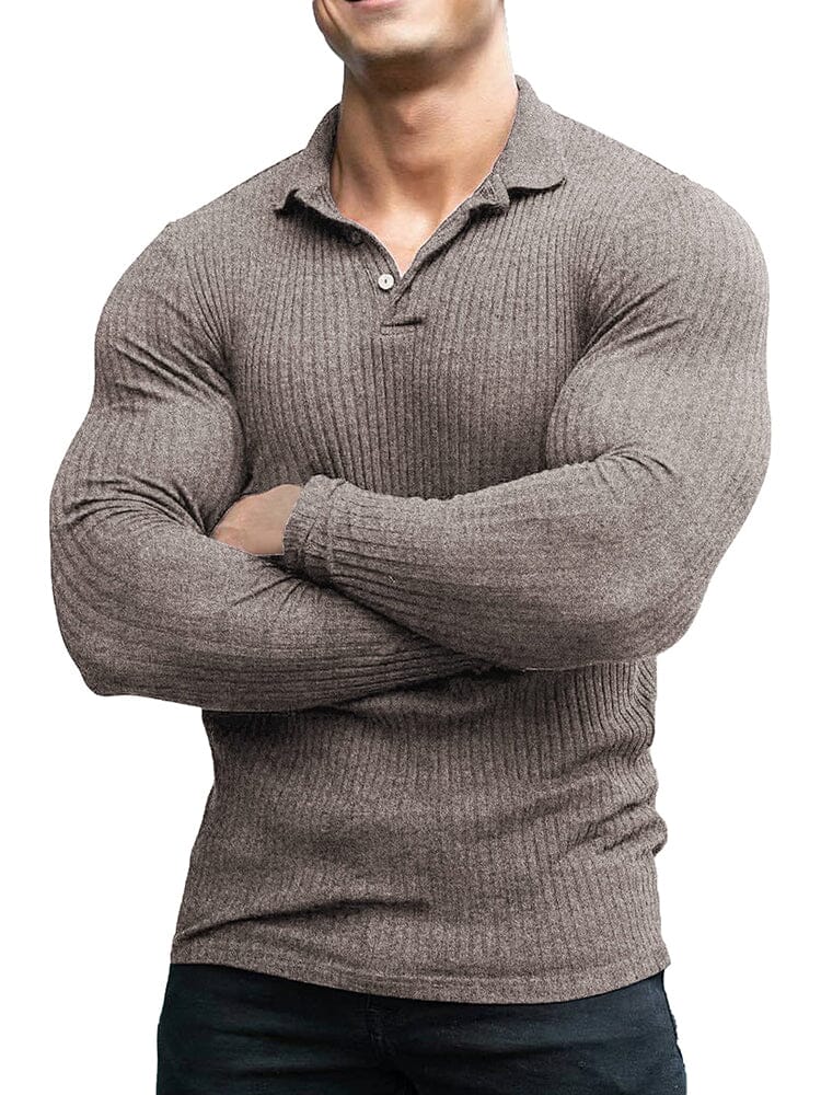 Stretchy Slim Fit Strick Polo Hemd
