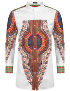 Casual Ethnic Graphic Lang Hemd