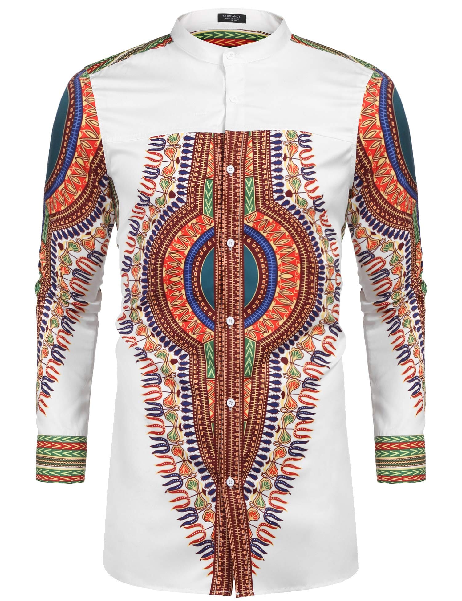 Casual Ethnic Graphic Lang Hemd