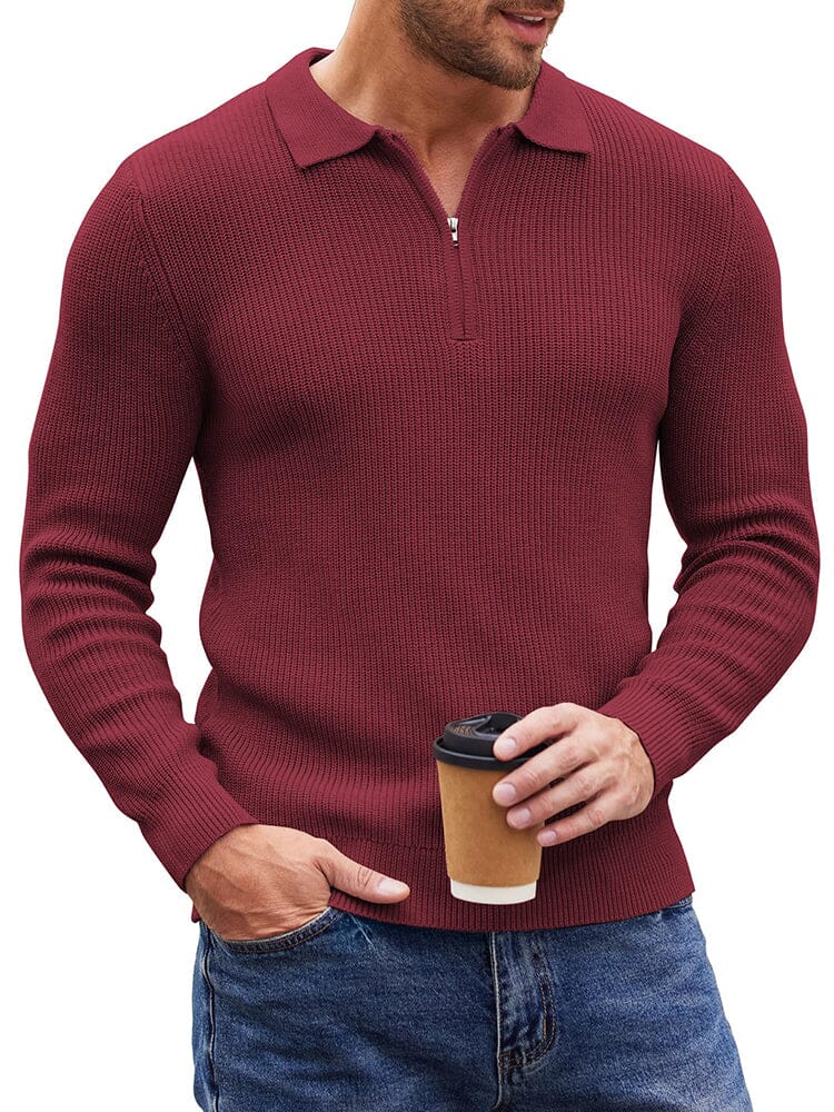 Klassisch Quarter Zip Strick Polo (US Only)