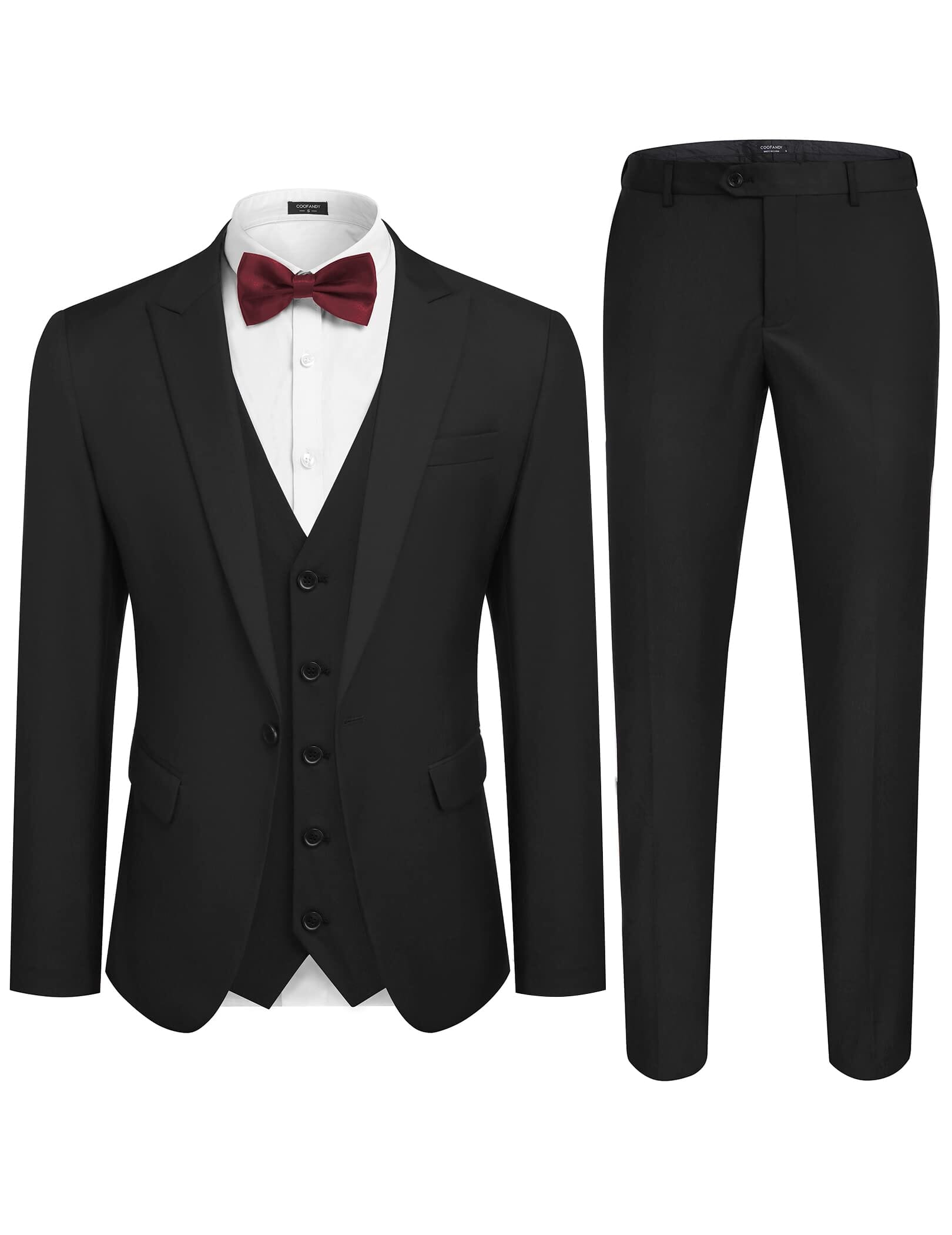 3 Teil Suits Set Tuxedo Prom Blazer Weste Hose Set