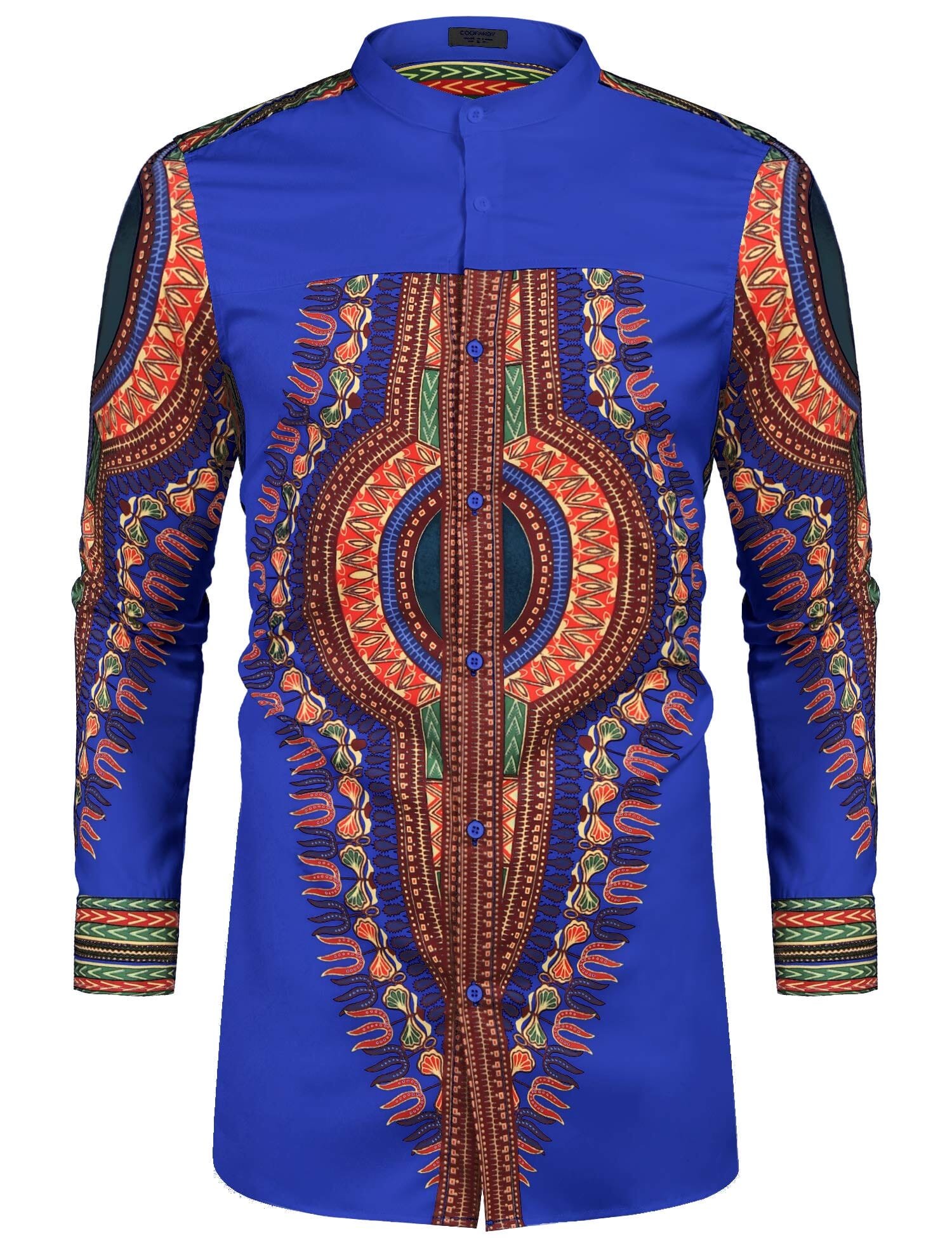 Casual Ethnic Graphic Lang Hemd