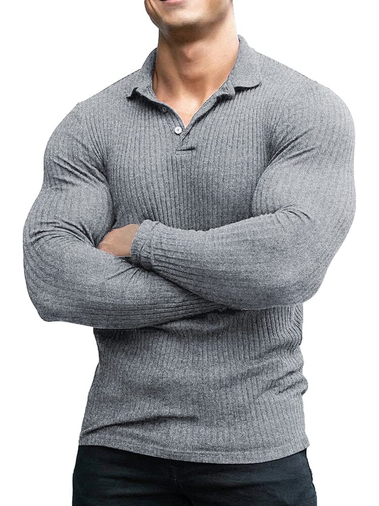 Stretchy Slim Fit Strick Polo Hemd
